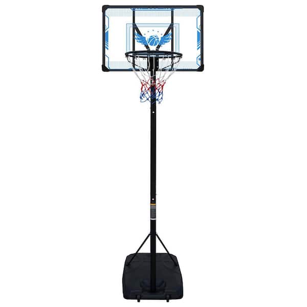Unbranded Basketball Goals, Basketball Hoop Adjustable Height 4.74-10 ft. Portable Basketball Stand for Outdoor&Indoor in Black