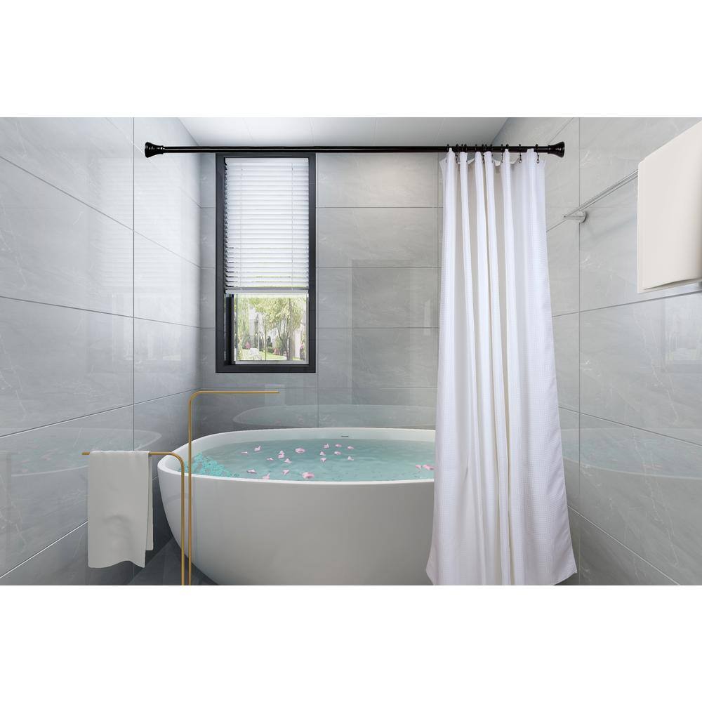 Black Stainless Steel Double Roller Ball Shower Curtain Hooks, Set of 12