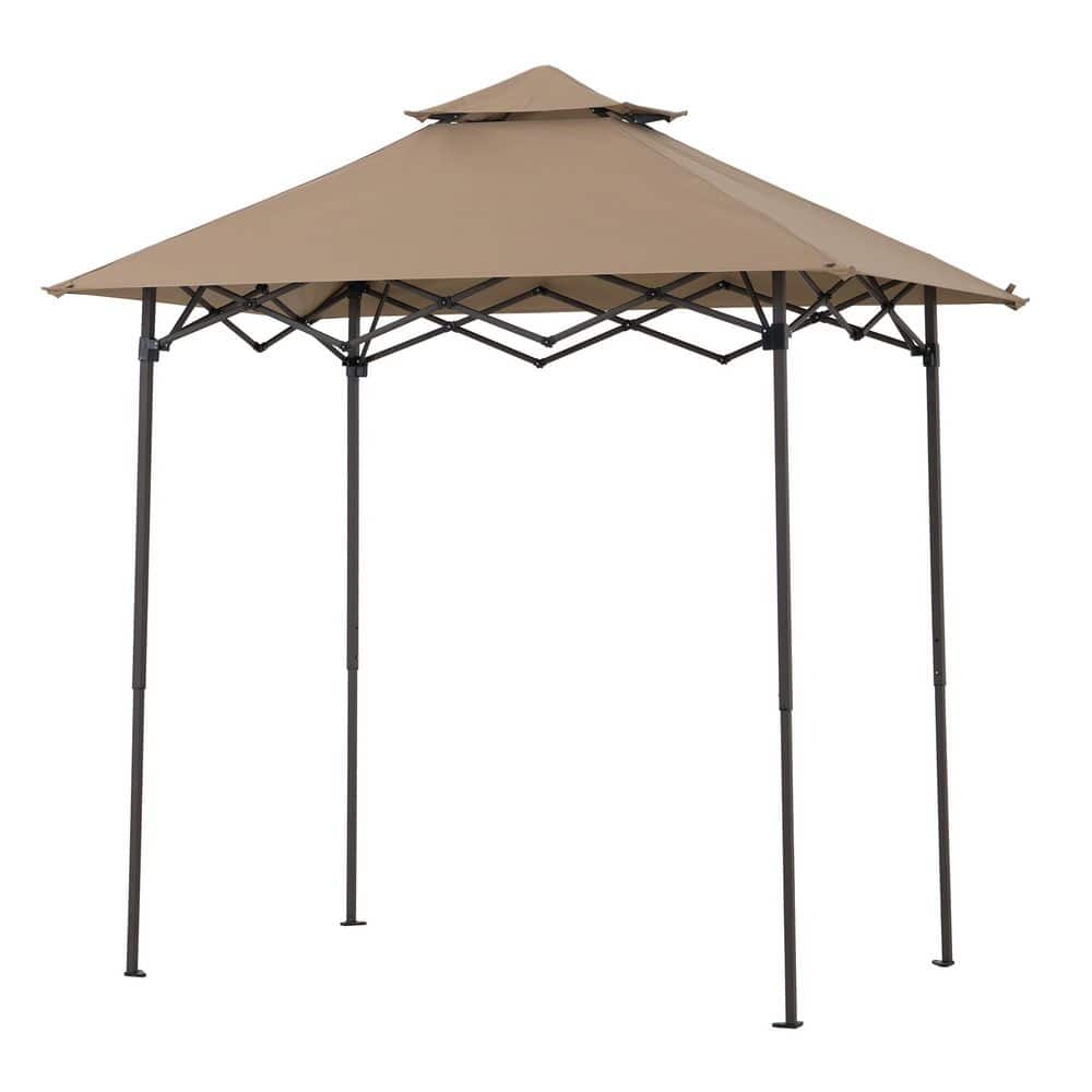 Sunjoy 8 ft. x 5 ft. Pop Up Grill Gazebo with Magnetic LED Light