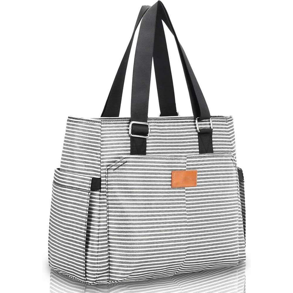 13 qt. 12L Insulated Leakproof Cooler Lunch Tote Bag with Storage Pocket Stripe Design Reusable for Work Picnic Hiking price history on PriceWatchPro