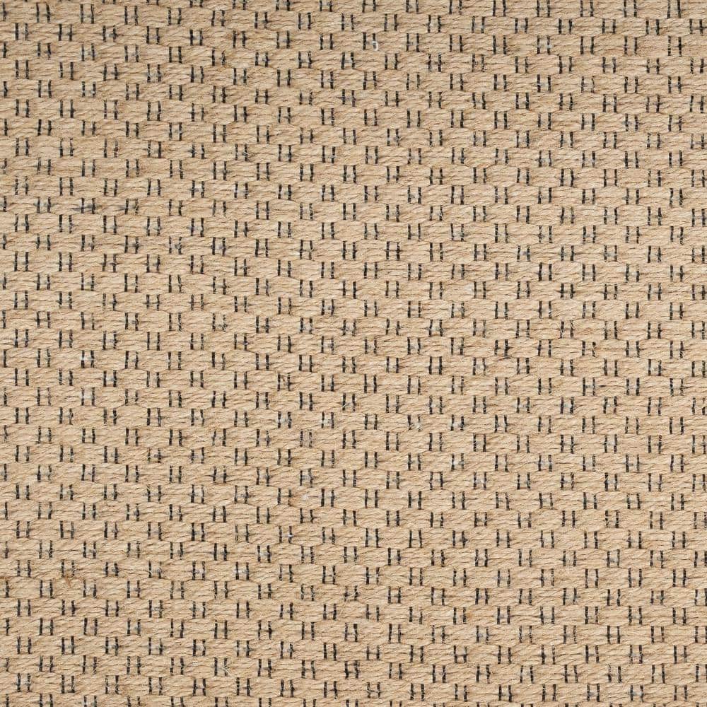 Natural Beige Flat Woven Geometric 5'3" x 7'3" Washable Rug