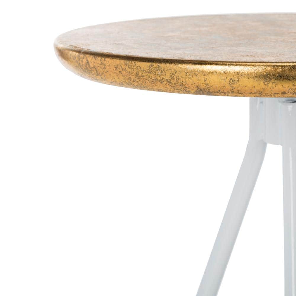 Galexia 30'' Gold and White Transitional Metal Bar Stool
