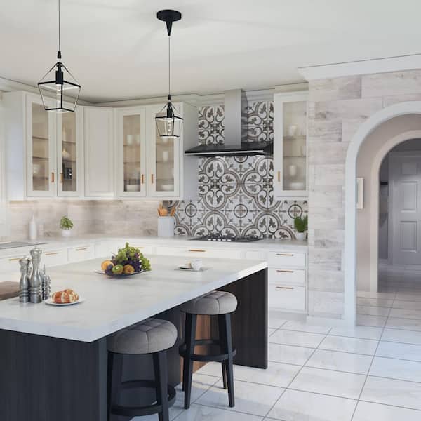 Merola Tile Ella Hill Calacatta 17-3/4 in. x 17-3/4 in. Ceramic