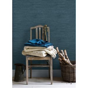 Solitude Navy Paper Pre-Pasted Textured Distressed Strippable Wallpaper