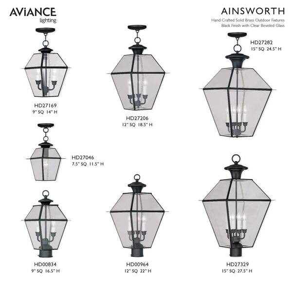 Livex Lighting Westover 60-Watt 16.5-in Black Traditional Post Light