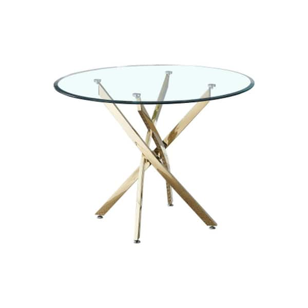 small gold glass table