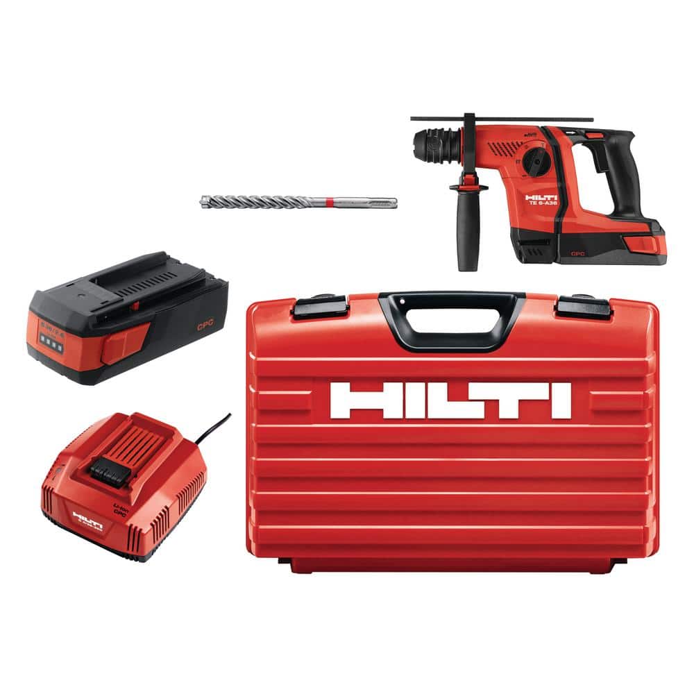 Hilti 36-Volt Lithium-Ion 1/2 in. SDS Plus Cordless Rotary Hammer TE 6-A36  Compact Kit 3551238 - The Home Depot