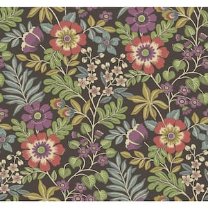 Voysey Brown Floral Wallpaper