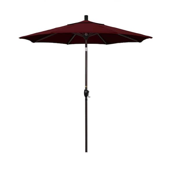 California Umbrella 7-1/2 ft. Aluminum Push Tilt Patio Market Umbrella in Burgundy Pacifica