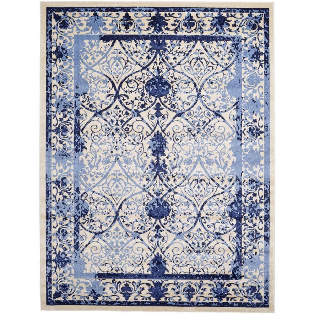 Unique Loom La Jolla Traditional Blue 9' 0 x 12' 0 Area Rug 3114690