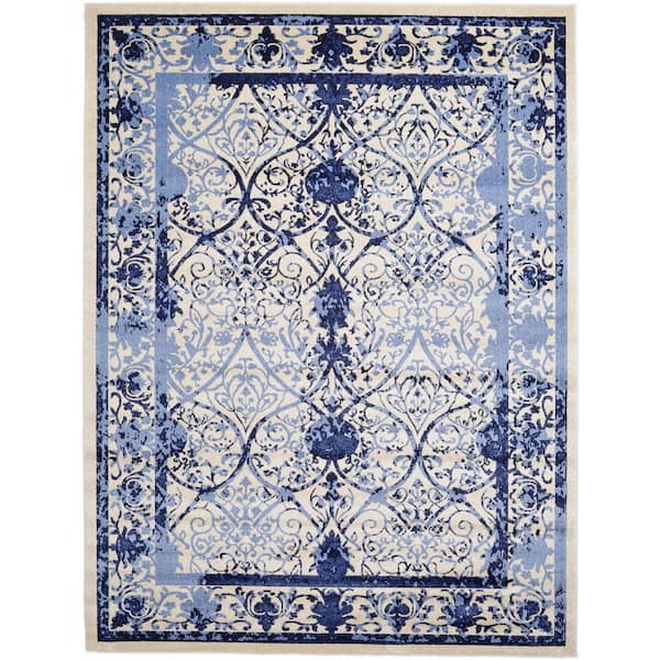 Unique Loom La Jolla Traditional Blue 9' 0 x 12' 0 Area Rug 3114690 ...