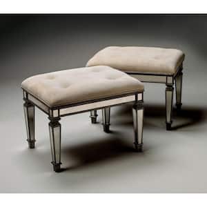 Bernadette Silver Bench Tufted, Upholstered (20.75 x 25 x 18.5)