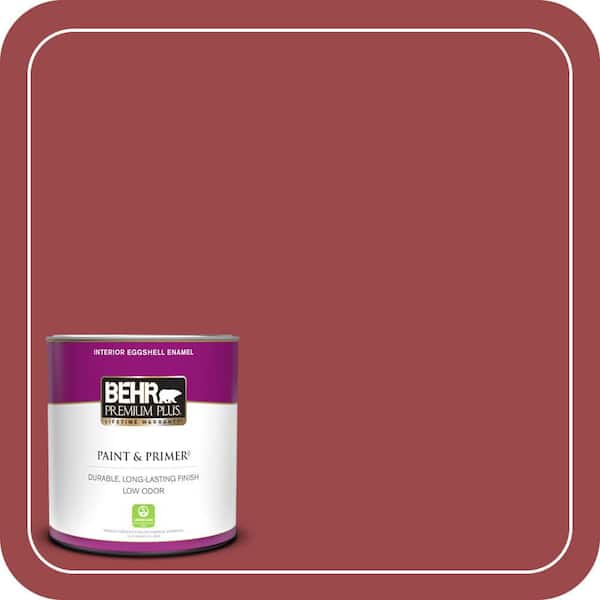 BEHR PREMIUM PLUS 1 qt. #ECC-10-3 Holly Berry Eggshell Enamel Low Odor Interior Paint & Primer