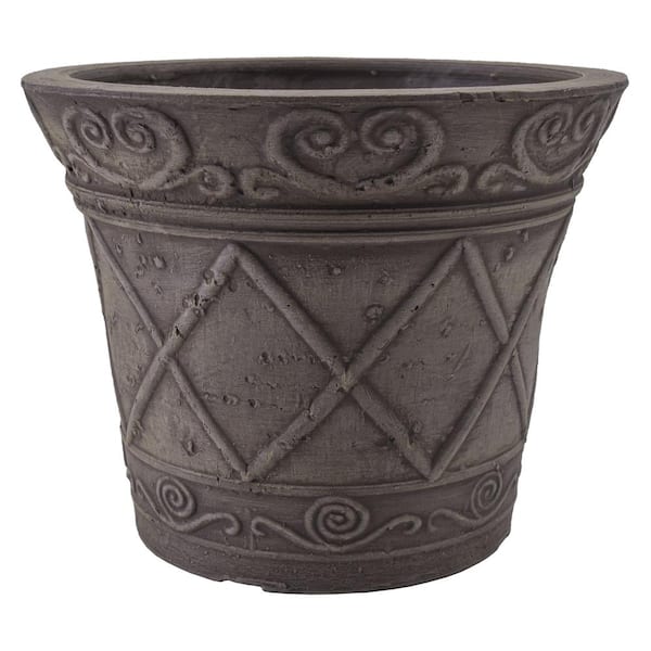 Arcadia Garden Products Scroll Grower 5 in. x 4 in. Dark Charcoal PSW Pot