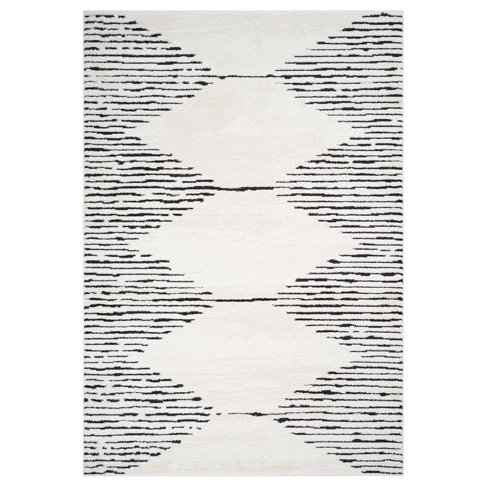 Monotone 5 x 8 White Moraccan Pattern Area Rug for High Traffic Living Room Dining Room Bedroom price history on PriceWatchPro