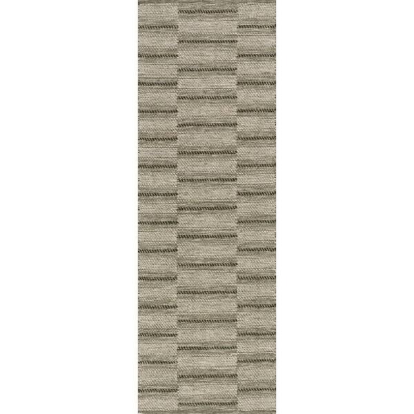 Nate Berkus x Rugs Mateo Striped Wool Cozy Olive 3 ft. x 8 ft. Indoor Runner Rug