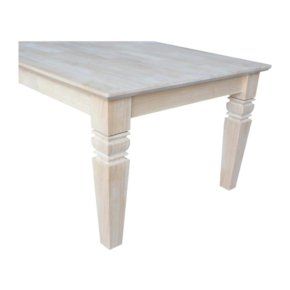 Elegant Java Rectangular Coffee Table in Unfinished Wood