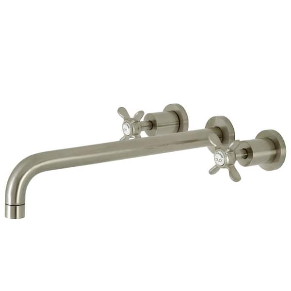 Kingston Brass Essex 2-Handle Wall-Mount Roman Tub Faucet in Brushed Nickel (Valve Included)