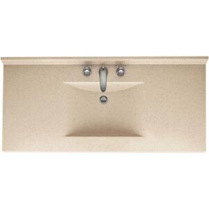 Contour 49 in. W x 22 in. D Solid Surface Vanity Top with Sink in Bermuda Sand