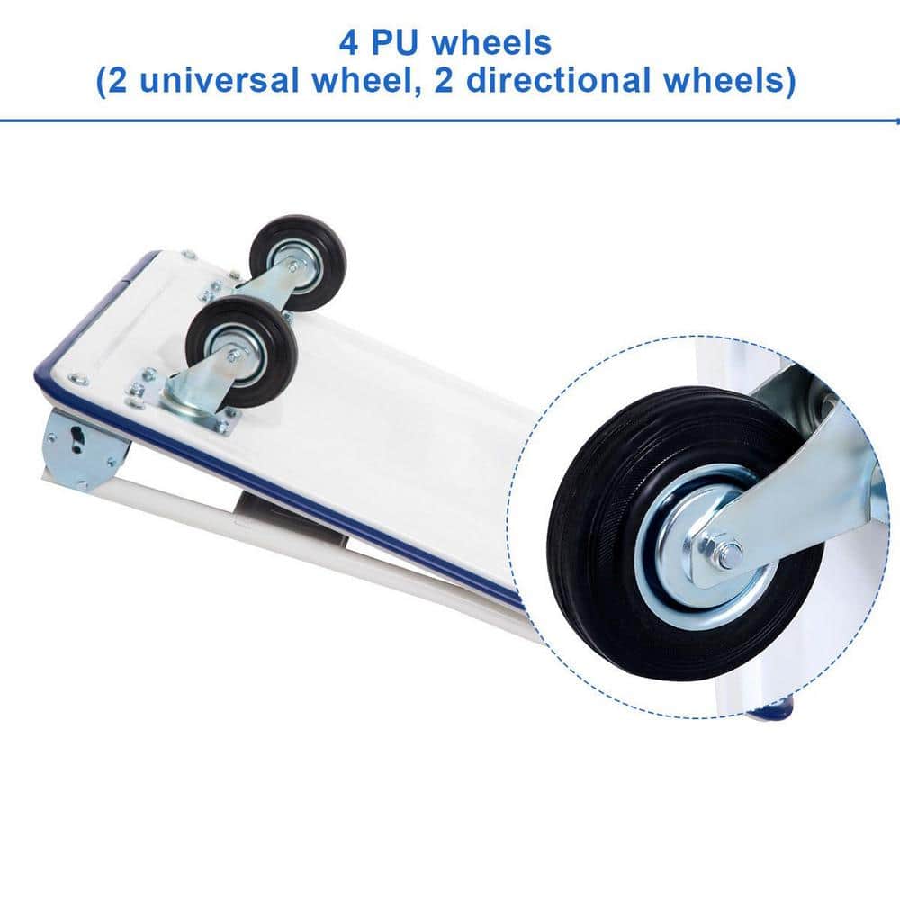 660lb Blue Steel Folding Platform Cart Dolly