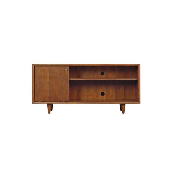 Bell'O Fairgrove 54 in. Mahogany Cherry Wood TV Stand Fits TVs Up to 60 in. with Cable Management