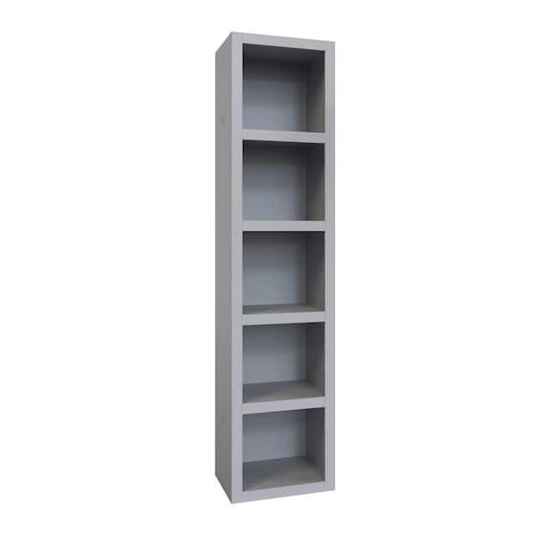 Grey 91 in. Tall Wooden Bookcase Shelf