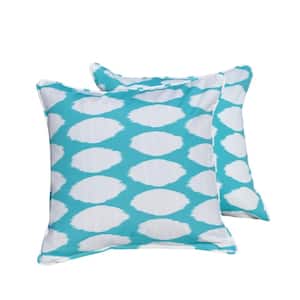 Accept Pattern Polyester Fabric Square Outdoor Throw Pillows (2-Pack)
