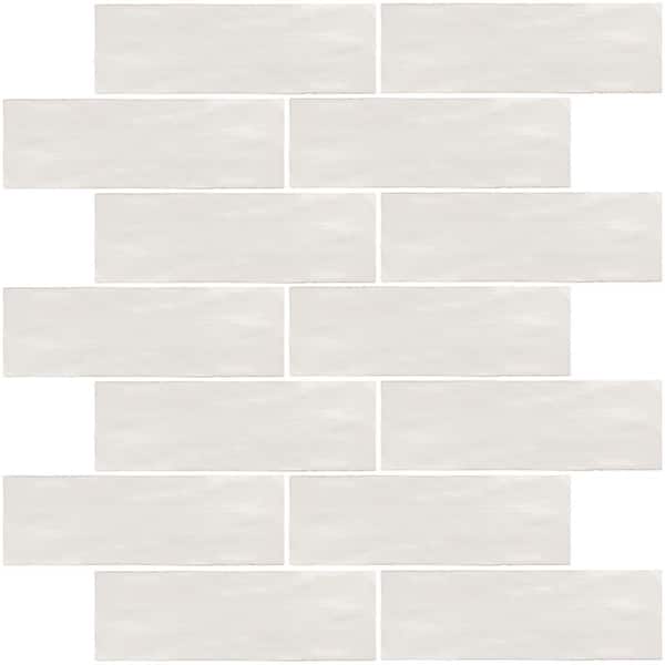 Apollo Tile White 2.5 in. x 8 in. Polished Ceramic Subway Tile Sample (0.13 sq. ft./Piece)