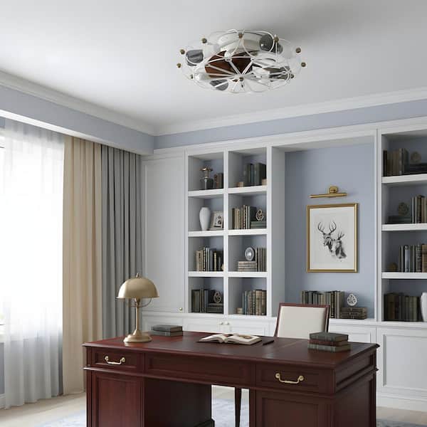 19.7 in. LED Indoor White Crystal Ceiling Fan with Light Kit, Remote/APP Controls