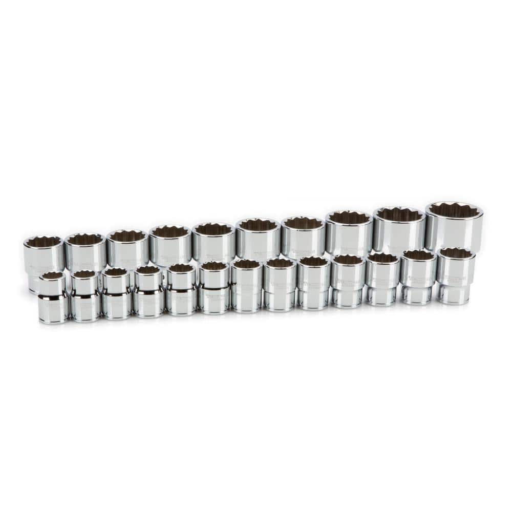 TEKTON 3/4 in. Drive 12-Point Socket Set, 19 mm - 50 mm (23-Piece