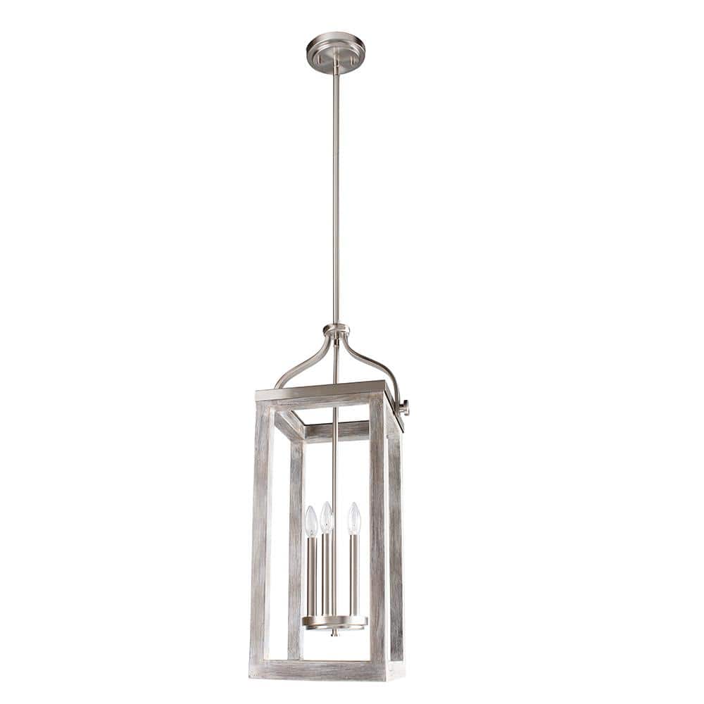 Westbury 5-Light Brushed Nickel with Painted Grey Driftwood Pendant