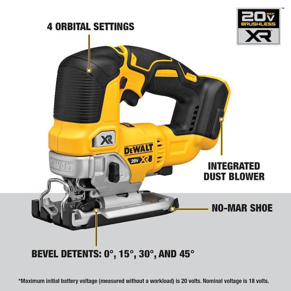 20V MAX XR Lithium-Ion Cordless Brushless Jigsaw with 20V/60V MAX FLEXVOLT 9. 0Ah Battery and Charger