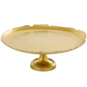6 in. H Gold Decorative Cake Stand with Pedestal Base