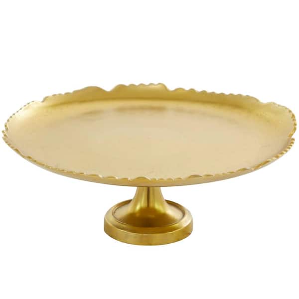 CosmoLiving by Cosmopolitan 6 in. H Gold Decorative Cake Stand with Pedestal Base