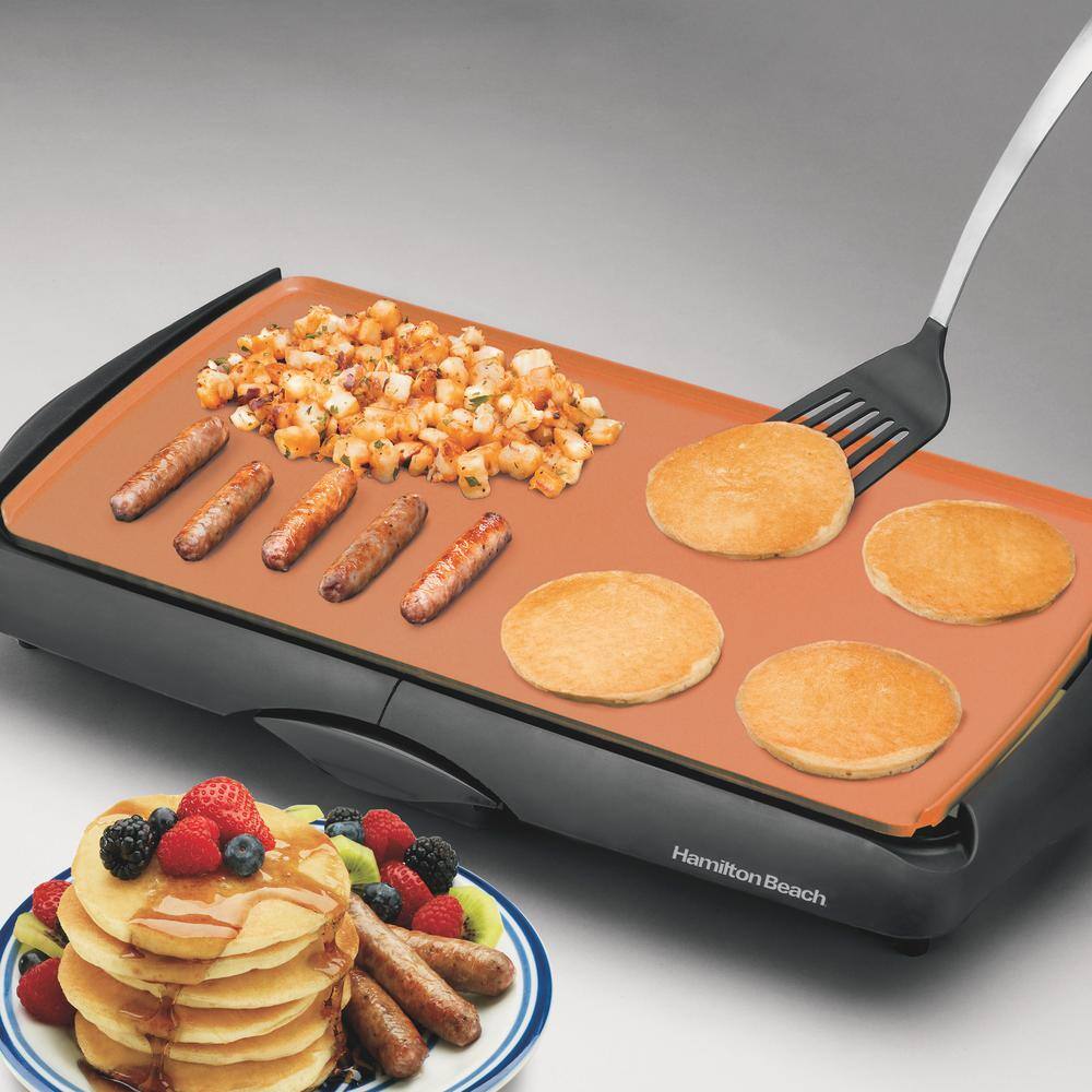 31" Black Ceramic Nonstick Electric Griddle with Cool-Touch Handles