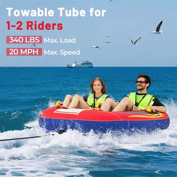 Towable Tube for Boating 1 or 2 Person Inflatable Boat Tube for Youth & Adult