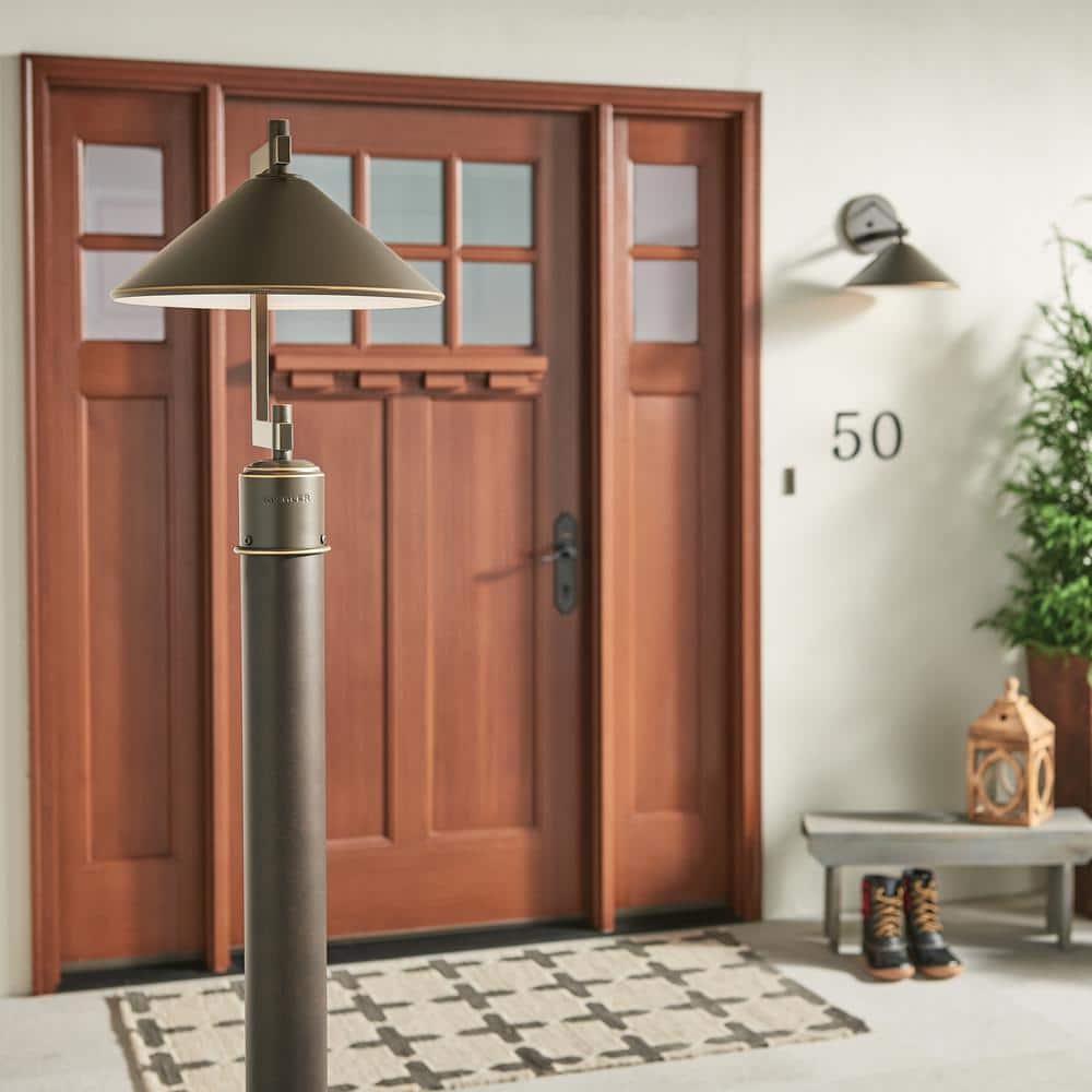 Olde Bronze Aluminum Outdoor Post Light with Cone Shade