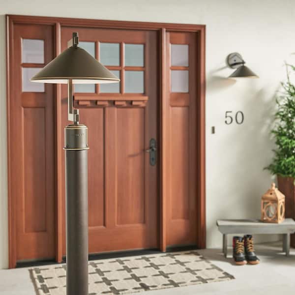 Ripley 1-Light Olde Bronze Aluminum Hardwired Waterproof Outdoor Post Light with No Bulbs Included (1-Pack)