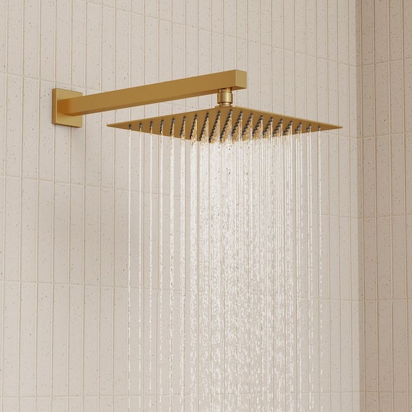 Single Handle 2-Spray Shower Faucet 2.5 GPM with Pressure Balance, Anti Scald in Brushed Gold