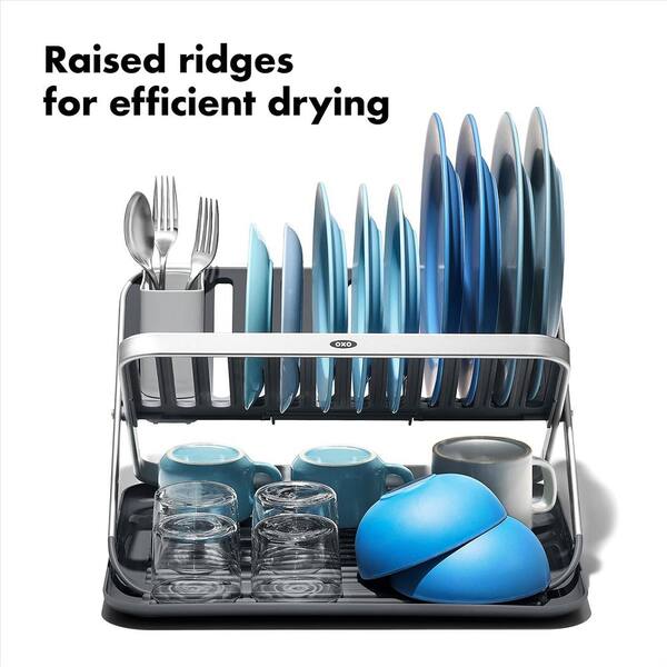 PRIMEPLUS 2-Tier Aluminum Foldable Dish Rack