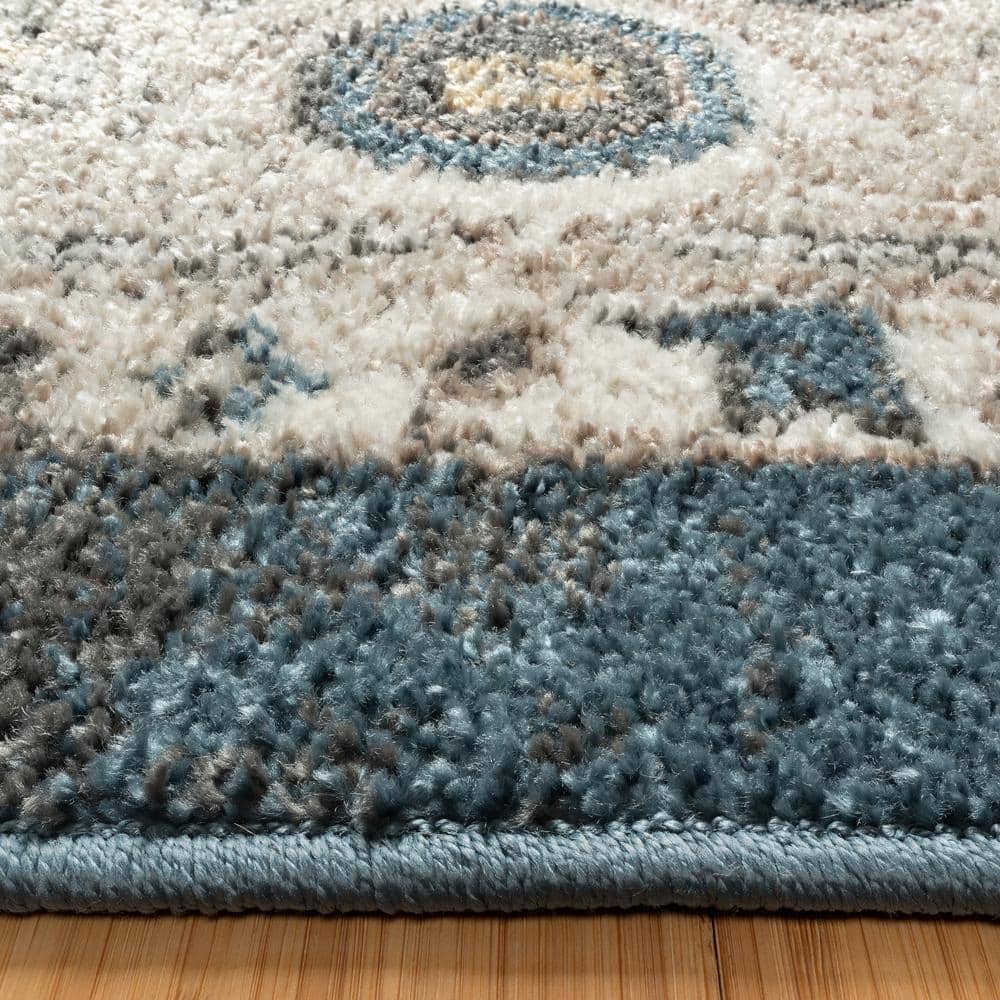 Heirloom Blue and Beige Tufted Rectangular Area Rug