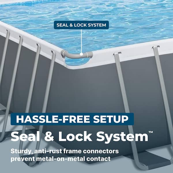 Bestway - Power Steel 31 ft. 4 in. x 16 ft. Rectangular 52 in. Deep Above Ground Pool Set