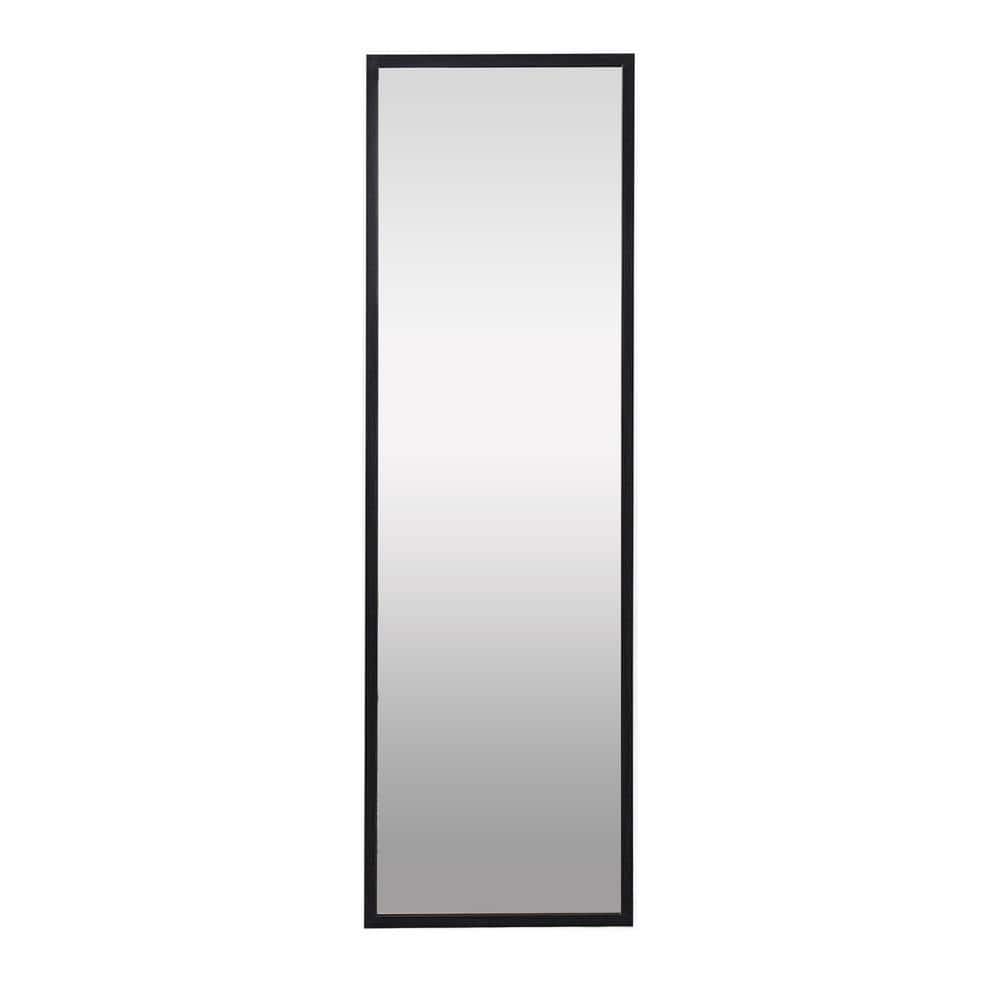 18 in. W x 58 in. H Modern Rectangle Framed Black Full Length Mirror TOUTD675 The Home Depot