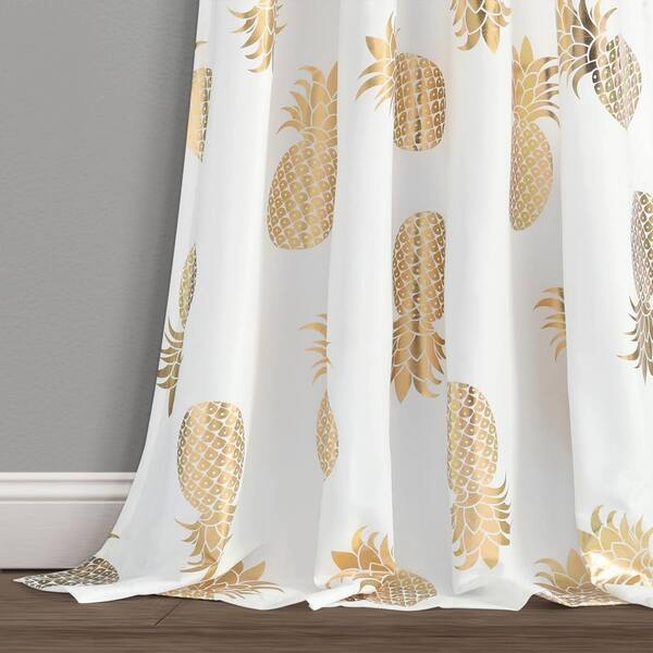 Pineapple Toss Window Curtain Panels Gold 52X95 Set 16T004626