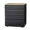 Extra Wide Heavy Duty Welded 18-Gauge Steel 5-Drawer Garage Base Cabinet in Black (32 in. W x 33 in. H x 21.5 in. D)