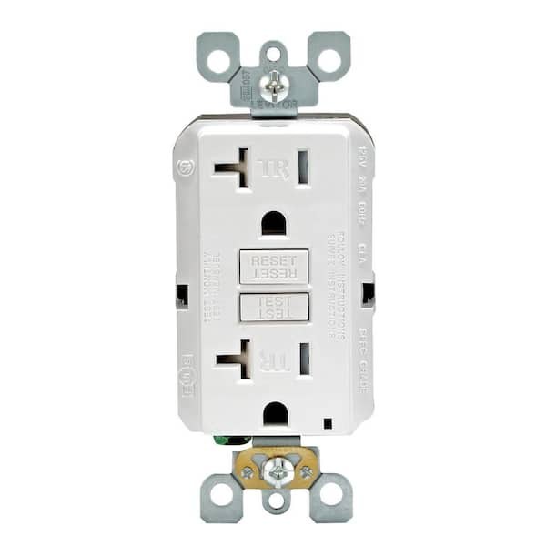 Leviton SmartLockPro 20 Amp Slim Tamper-Resistant Duplex GFCI Outlet (3-Pack) - White