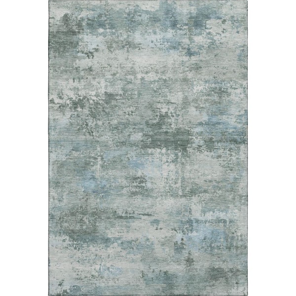 Mayfield Premium Machine Washable Abstract AMF2370 Sage 10 ft. x 14 ft. Area Rug