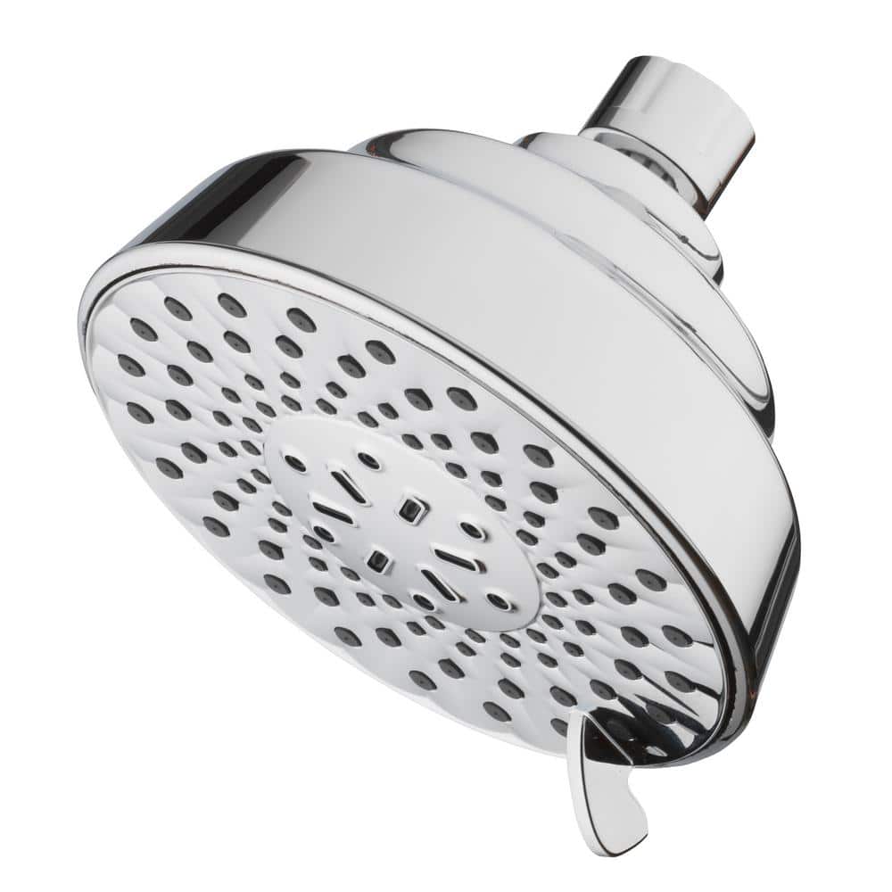 5-Spray patterns 5 in. Single Wall Mount Fixed Shower Head in Chrome (3 pack) 