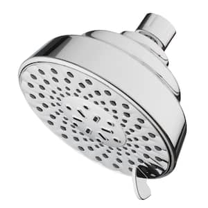 5-Spray patterns 5 in. Single Wall Mount Fixed Shower Head in Chrome