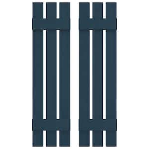 12 in. W x 47 in. H Vinyl Exterior Spaced Board and Batten Shutters Pair in Classic Blue